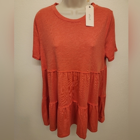 Greige Baby Doll Tiered Top - Picture 1 of 2